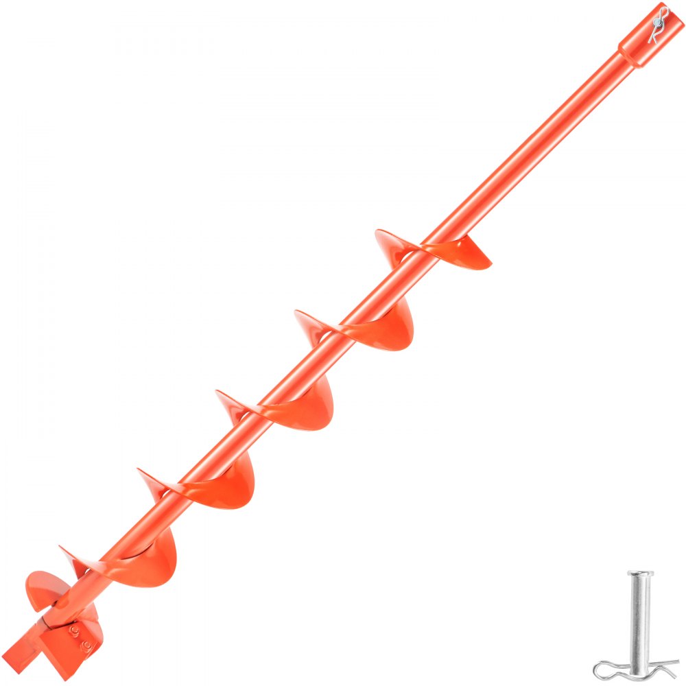 VEVOR Auger Drill Bit, 4\\'\\' (D) x 35\\'\\' (L) Garden Auger Drill Bit with Fishtail Point, Drill Auger for 0.79’’ Drill, Heavy Duty Garden Auger for Planting Bulbs, Bedding Plants, Digging Hole