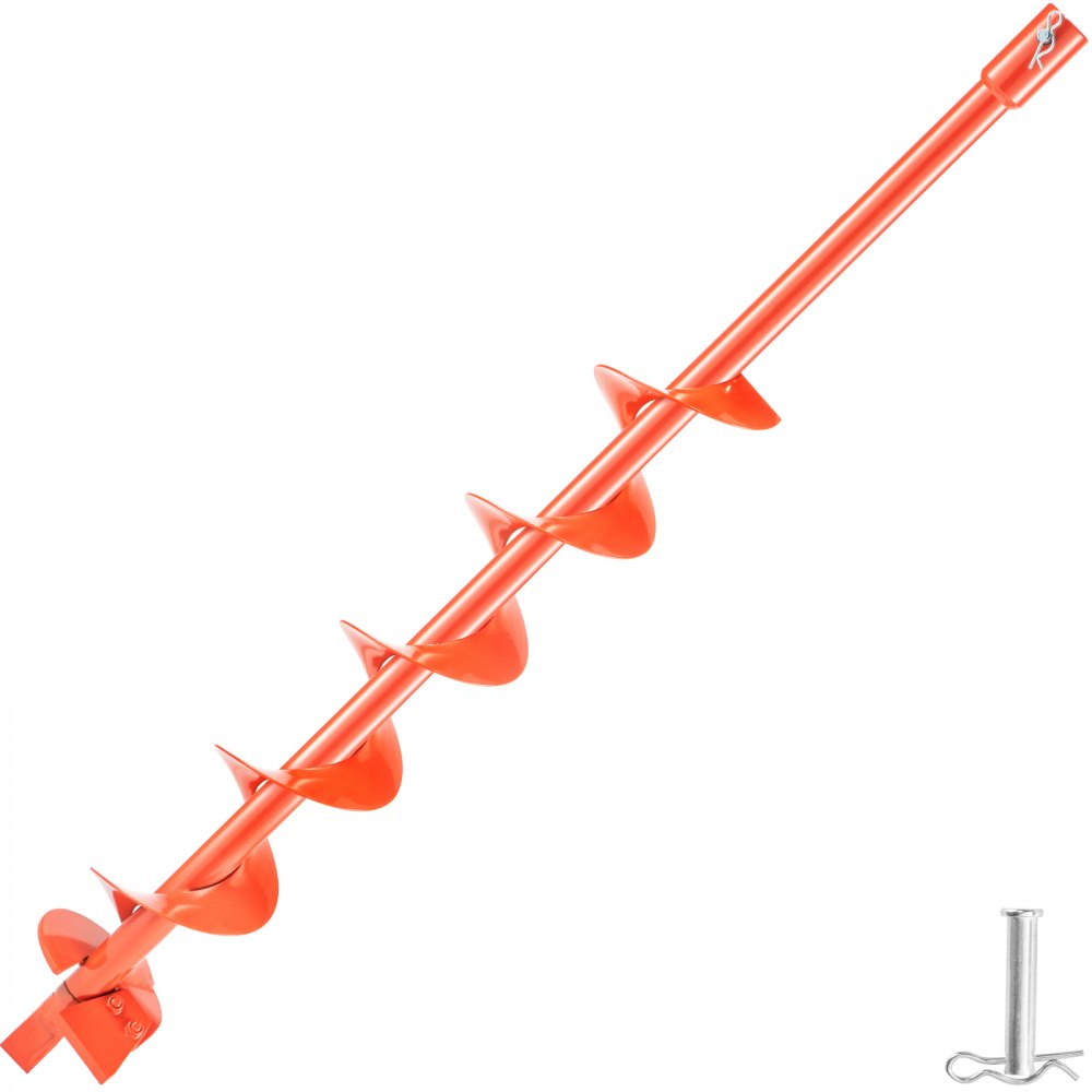 VEVOR Auger Drill Bit, 4'' (D) x 35'' (L) Garden Auger Drill Bit with Fishtail Point, Drill Auger for 0.79’’ Drill, Heavy Duty Garden Auger for Planting Bulbs, Bedding Plants, Digging Hole