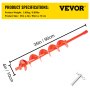 VEVOR Auger Drill Bit, 4'' (D) x 35'' (L) Garden Auger Drill Bit with Fishtail Point, Drill Auger for 0.79’’ Drill, Heavy Duty Garden Auger for Planting Bulbs, Bedding Plants, Digging Hole