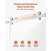 Frameless Shower Door 58-59 x 75 in Clear SGCC Tempered Glass 5/16 in Chrome
