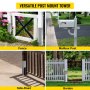 VEVOR Post Mount Tower 2PCS Fence Post for Vinyl Fence 5 x 5 x 36 Inch Iron Material Coated Powder Fence Post Insert Concrete/Wood Mounted Fence Vinyl Post Sleeves for Side Road Fence and Garden