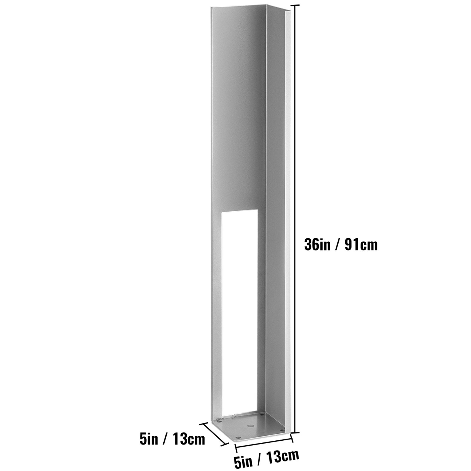 VEVOR Post Mount Tower 2PCS Fence Post for Vinyl Fence 5 x 5 x 36 Inch Iron Material Coated Powder Fence Post Insert Concrete/Wood Mounted Fence Vinyl Post Sleeves for Side Road Fence and Garden