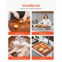 VEVOR Noodle Board Stove Cover, Stove Top Cover Board for Gas Burner & Electric Stove, Acacia Wood Cutting Board with Handles, RV Stovetop Cover/ Kitchen Sink Cover for Counter Space & Tray, Natural