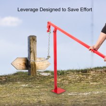 VEVOR T Post Puller 43.3x5.9x5.9in Fence Post Puller Jack Heavy Duty Fence Post Remover with Lifting Chain Puller T Post Remover for Round Fence Posts T Stakes Sign Post & Tree Stump