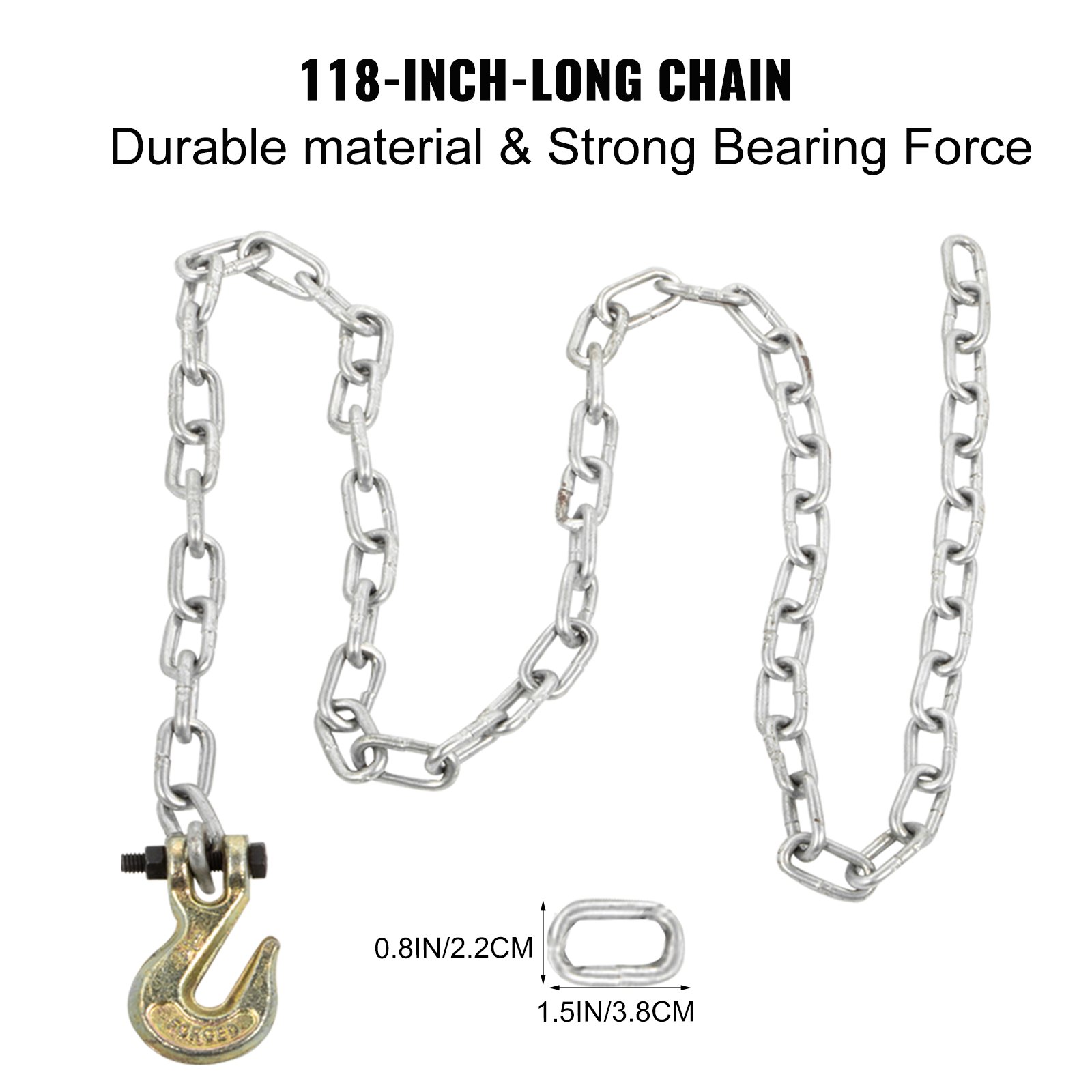 VEVOR T Post Puller, 43.3 x 5.9 x 5.9 in, Heavy Duty Fence Jack with 118 in Long Lifting Chain, Powder-Coated Iron Standing Frame and Lever, for Round-Post, T-Stakes, Sign Posts & Tree Stump, Red