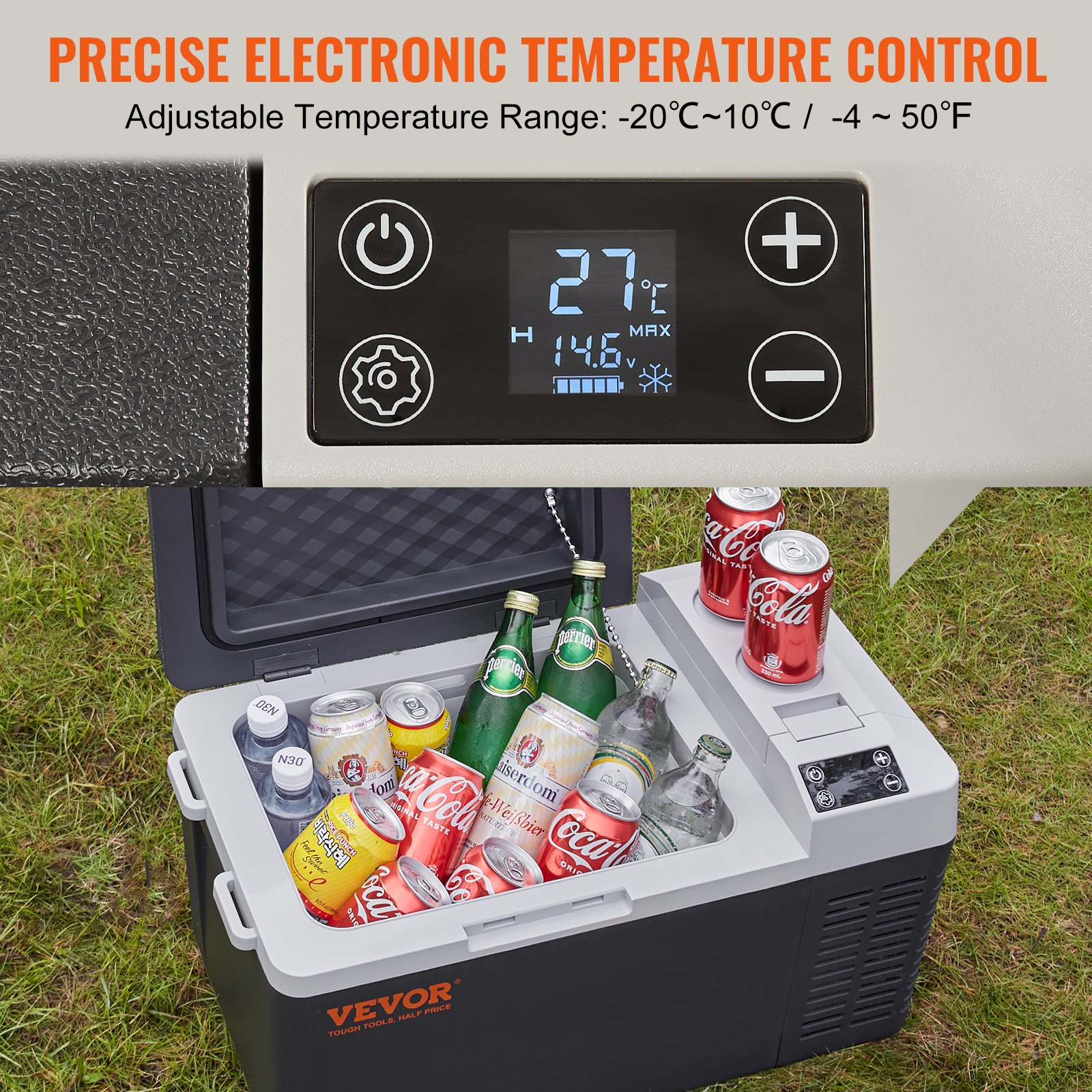 Car Refrigerator, 12 Volt Car Refrigerator Fridge, 21 QT/20 L Single Zone Portable Freezer, -4℉-50℉ Adjustable Range, 12/24V DC and 100-240V AC Compressor Cooler for Outdoor, Camping, Travel, RV Car Refrigerator, 12 Volt Car Refrigerator Fridge, 21 QT/20 L Single Zone Portable Freezer, -4℉-50℉ Adjustable Range, 12/24V DC and 100-240V AC Compressor Cooler for Outdoor, Camping, Travel, RV