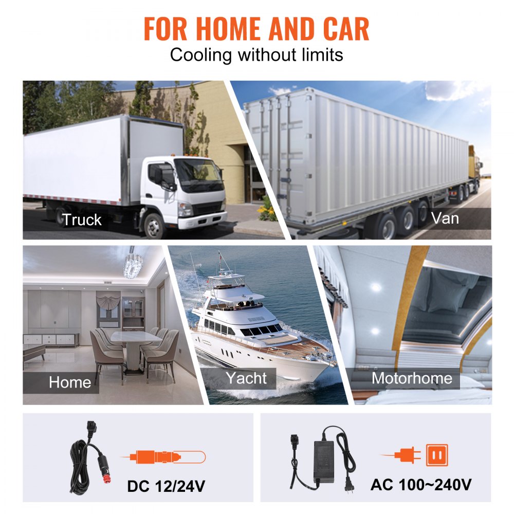 VEVOR Portable Car Refrigerator Freezer Compressor 19.9 L Single Zone for Car Home
