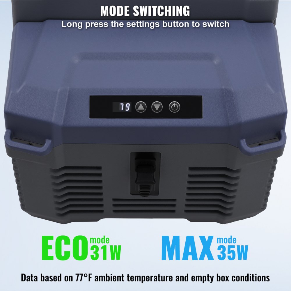 Refrigerador para coche VEVOR de 12 voltios, congelador portátil de una sola zona de 12 L, rango ajustable de -20 °C a 20 °C, compresor de 12/24 V CC y 100-240 V CA para exteriores, camping y autocaravanas.