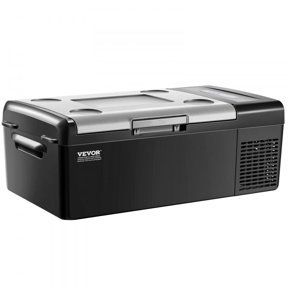 VEVOR Portable Car Refrigerator, 15L Car Refrigerator Fridge, 12V/24V/100-240V Single Zone Portable Freezer, -20℃ to 20℃ Adjustable Temperature, Compressor Cooler for Home, Outdoor, Camping, RV, Car