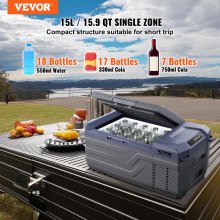 VEVOR Portable Car Refrigerator Freezer Compressor 15 L Single Zone for Car Home