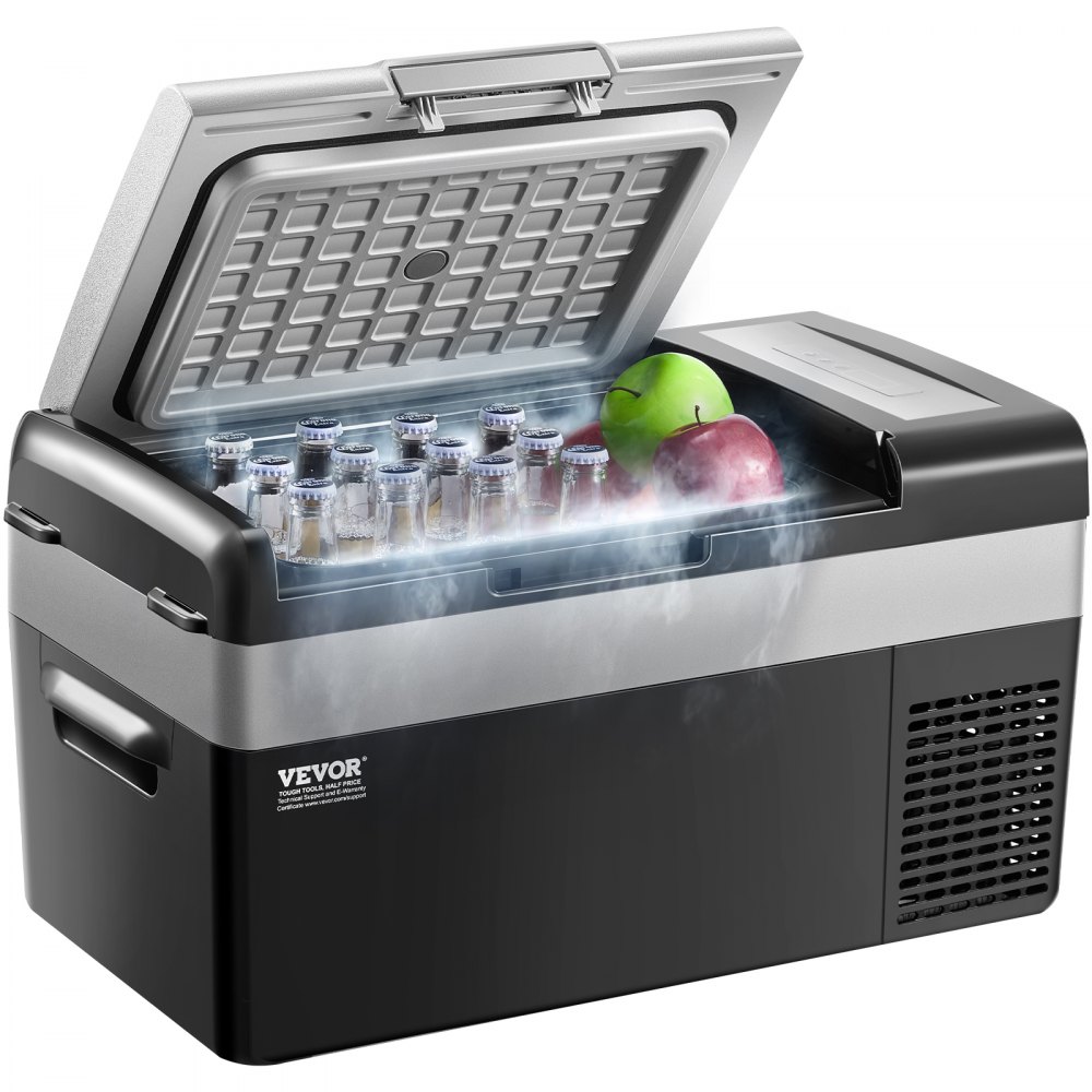 VEVOR Portable Car Refrigerator, 20L Car Refrigerator Fridge, 12V/24V/100-240V Single Zone Portable Freezer, -20℃ to 20℃ Adjustable Temperature, Compressor Cooler for Home, Outdoor, Camping, RV, Car