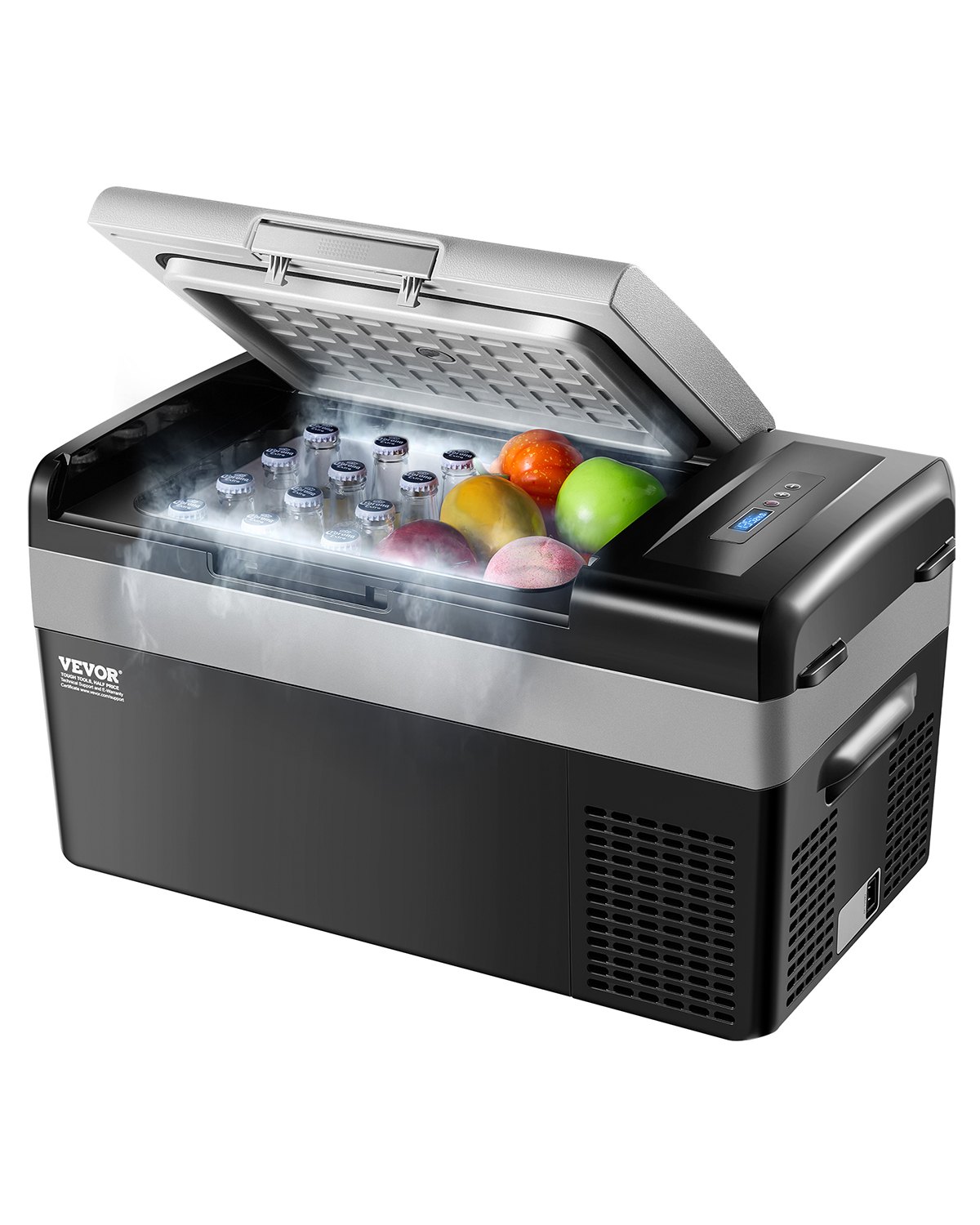 VEVOR Portable Car Refrigerator, 20L Car Refrigerator Fridge, 12V/24V/100-240V Single Zone Portable Freezer, -20℃ to 20℃ Adjustable Temperature, Compressor Cooler for Home, Outdoor, Camping, RV, Car