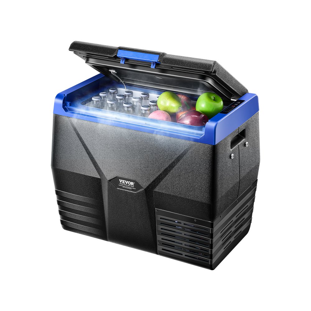 VEVOR Portable Car Refrigerator, 20L Car Refrigerator Fridge, 12V/24V/100-240V Single Zone Portable Freezer, -18℃ to 10℃ Adjustable Temperature, Compressor Cooler for Home, Outdoor, Camping, RV, Car
