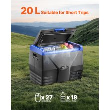 VEVOR Portable Car Refrigerator Freezer Compressor 20L Single Zone for Car Home