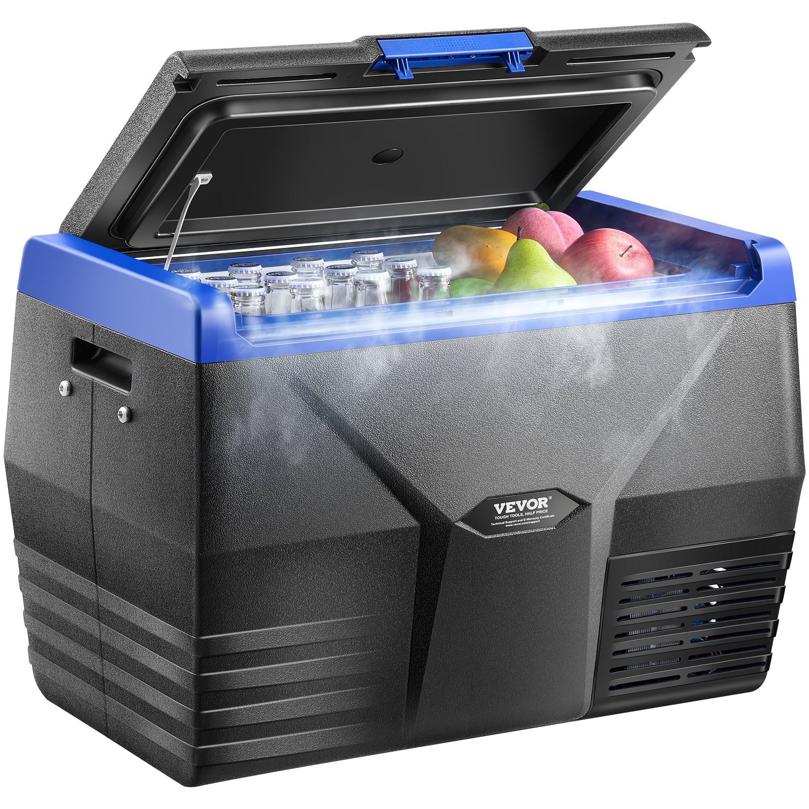 VEVOR Portable Car Refrigerator, 20L Car Refrigerator Fridge, 12V/24V/100-240V Single Zone Portable Freezer, -18℃ to 10℃ Adjustable Temperature, Compressor Cooler for Home, Outdoor, Camping, RV, Car