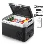 VEVOR 12 Volt Car Refrigerator, 26.4QT/25L Car Fridge, Portable Electric Cooler with -4℉~68℉ Adjustable Temperature, 12/24V DC and 100- 240V AC Compressor Freezer for Outdoor, Camping, Travel, RV