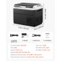 VEVOR 12 Volt Car Refrigerator, 30L Car Fridge, Portable Electric Cooler with -20℃ to 20℃ Adjustable Temperature, 12/24V DC and 100- 240V AC Compressor Freezer for Outdoor, Camping, Travel, RV