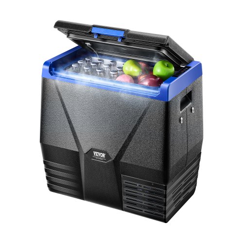 VEVOR Portable Car Refrigerator, 35L Car Refrigerator Fridge, 12V/24V/100-240V Single Zone Portable Freezer, -18℃ to 10℃ Adjustable Temperature, Compressor Cooler for Home, Outdoor, Camping, RV, Car