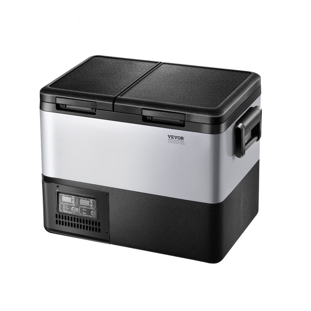 VEVOR Portable Car Refrigerator, 35L Car Refrigerator Fridge, 12V/24V/100-240V Dual Zone Portable Freezer, -18℃ to 10℃ Adjustable Temperature, Compressor Cooler for Home, Outdoor, Camping, RV, Car