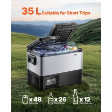 VEVOR Portable Car Refrigerator Freezer Compressor 35L Dual Zone for Car Home