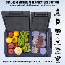 VEVOR Compresor Congelador Refrigerador Portátil para Auto 25 L Zona Dual para Auto Hogar