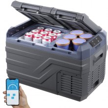 VEVOR Car Refrigerator, 12 Volt Car Refrigerator Fridge, 25 L Dual Zone Portable Freezer, -4℉-68℉ Adjustable Range, 12/24V DC and 100-240V AC Compressor Cooler for Outdoor, Camping, RV