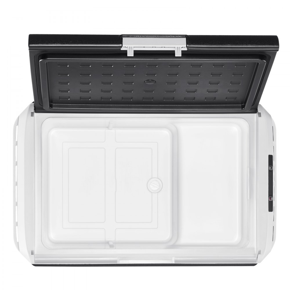 Refrigerador para coche VEVOR de 12 voltios, 42,3 cuartos/40 litros, enfriador eléctrico portátil con temperatura ajustable de -20 °C a 20 °C, compresor de 12/24 V CC y 100-240 V CA, ideal para exteriores, camping, viajes y autocaravanas.