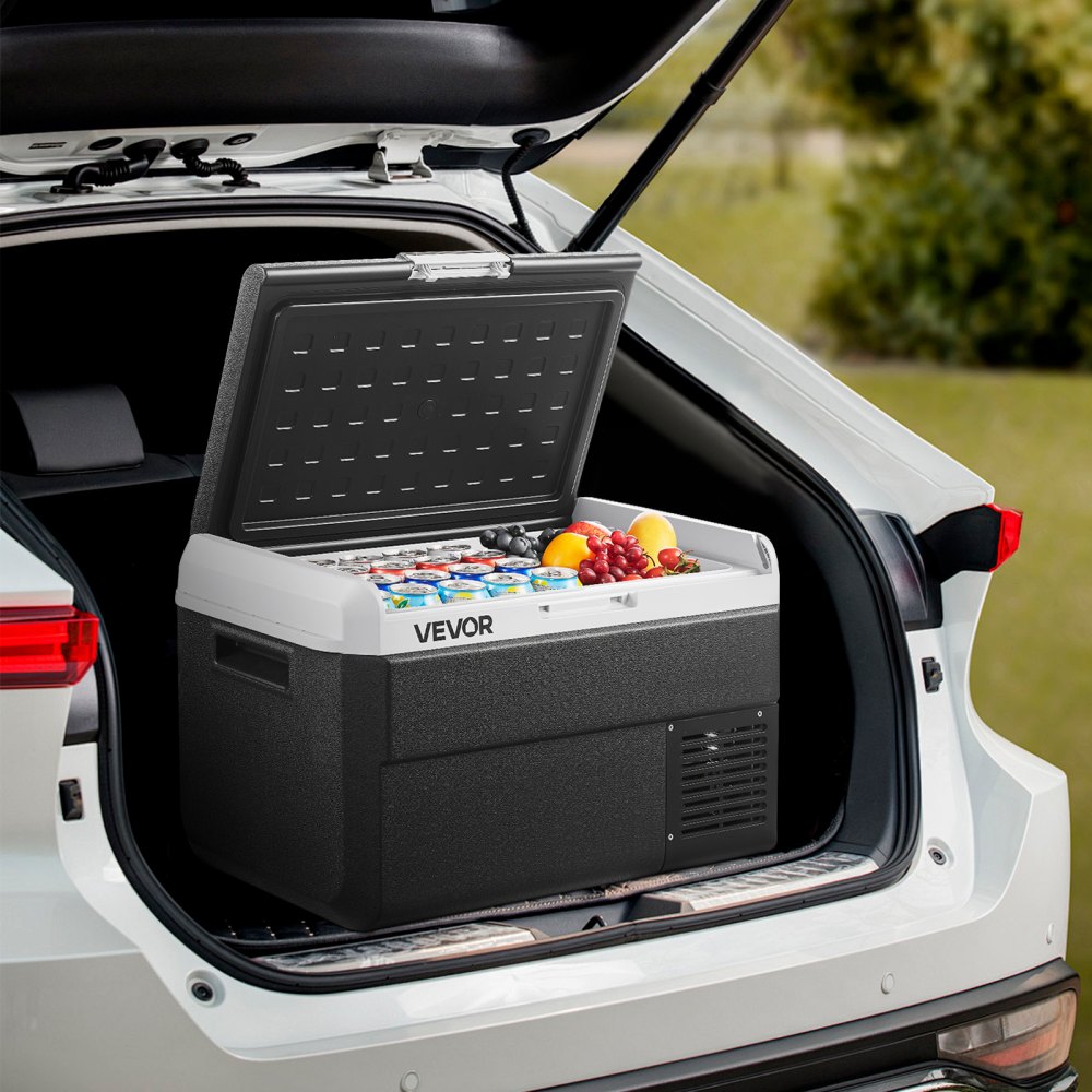 VEVOR 12 Volt Car Refrigerator, 40L Car Fridge, Portable Electric Cooler with -20℃ to 20℃ Adjustable Temperature, 12/24V DC and 100- 240V AC Compressor Freezer for Outdoor, Camping, Travel, RV