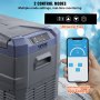 VEVOR portable car refrigerator with led control panel and smartphone bluetooth app control.