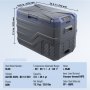 VEVOR portable car refrigerator with 37l capacity, dual voltage, and adjustable temperature.