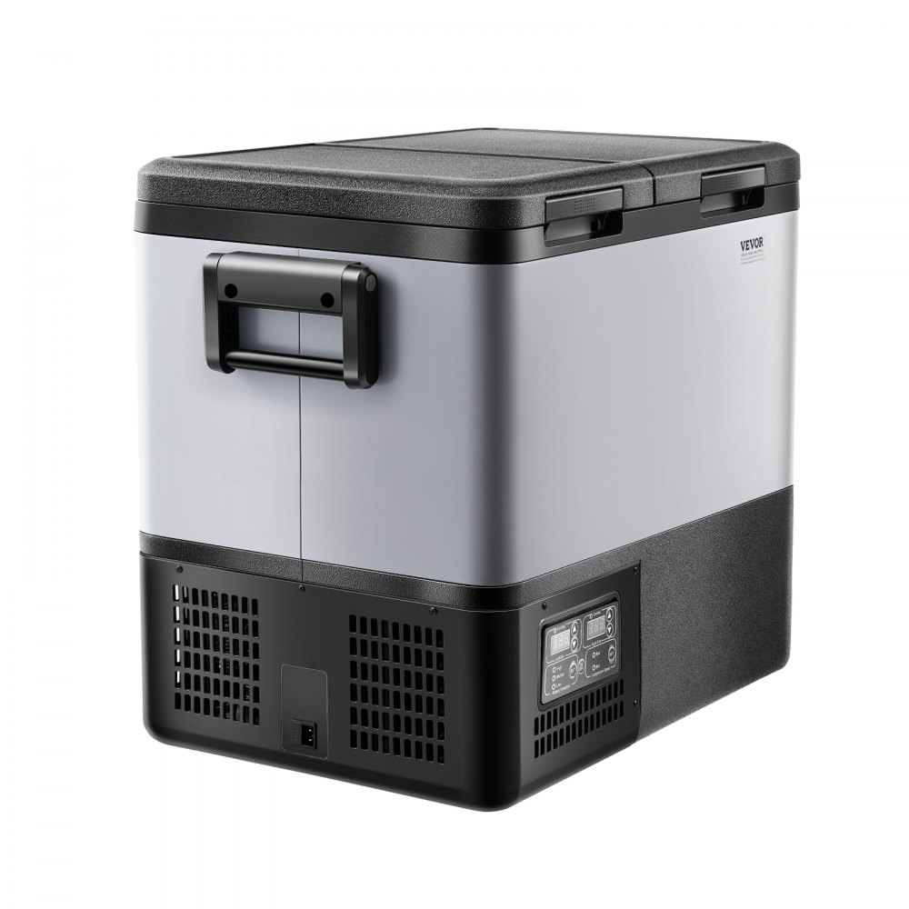VEVOR Portable Car Refrigerator, 45L Car Refrigerator Fridge, 12V/24V/100-240V Dual Zone Portable Freezer, -18℃ to 10℃ Adjustable Temperature, Compressor Cooler for Home, Outdoor, Camping, RV, Car