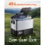VEVOR Portable Car Refrigerator, 45L Car Refrigerator Fridge, 12V/24V/100-240V Dual Zone Portable Freezer, -18℃ to 10℃ Adjustable Temperature, Compressor Cooler for Home, Outdoor, Camping, RV, Car