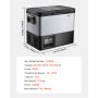 VEVOR Portable Car Refrigerator, 45L Car Refrigerator Fridge, 12V/24V/100-240V Dual Zone Portable Freezer, -18℃ to 10℃ Adjustable Temperature, Compressor Cooler for Home, Outdoor, Camping, RV, Car