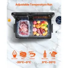 VEVOR Portable Car Refrigerator Freezer Compressor 45L Dual Zone for Car Home