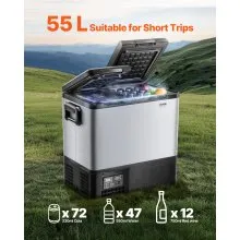 VEVOR Portable Car Refrigerator Freezer Compressor 55L Dual Zone for Car Home
