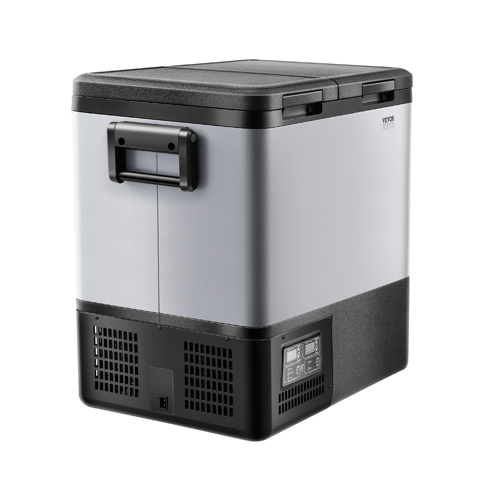 VEVOR Portable Car Refrigerator, 55L Car Refrigerator Fridge, 12V/24V/100-240V Dual Zone Portable Freezer, -18℃ to 10℃ Adjustable Temperature, Compressor Cooler for Home, Outdoor, Camping, RV, Car