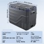 VEVOR car refrigerator freezer with dimensions and specifications labeled. dual compartments, 40l capacity.