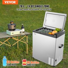VEVOR Portable Car Refrigerator Freezer Compressor 70 L Single Zone for Car Home