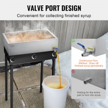 Maple Syrup Evaporator Pan 304 Stainless Steel with Valve for Home Outdoor