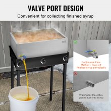 VEVOR Maple Syrup Evaporator Pan 304 Stainless Steel with Valve for Home Outdoor