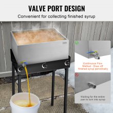 VEVOR Maple Syrup Evaporator Pan 304 Stainless Steel with Valve for Home Outdoor