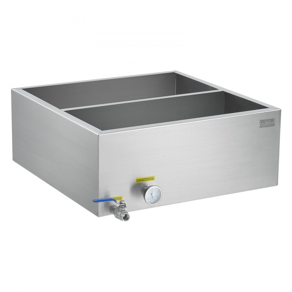 VEVOR Maple Syrup Evaporator Pan, 23.6 Gallon, 343 Cups of 8.8oz Maple Syrup, Flat Evaporator Pan with Thermometer, 1 Valve and 3 Heating Methods, 304 Stainless Steel Maple Syrup Pan for Home, Outdoor