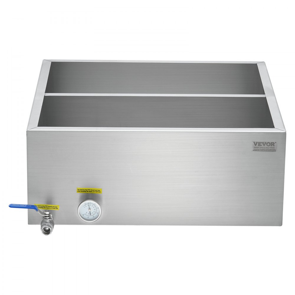 VEVOR Maple Syrup Evaporator Pan, 23.6 Gallon, 343 Cups of 8.8oz Maple Syrup, Flat Evaporator Pan with Thermometer, 1 Valve and 3 Heating Methods, 304 Stainless Steel Maple Syrup Pan for Home, Outdoor