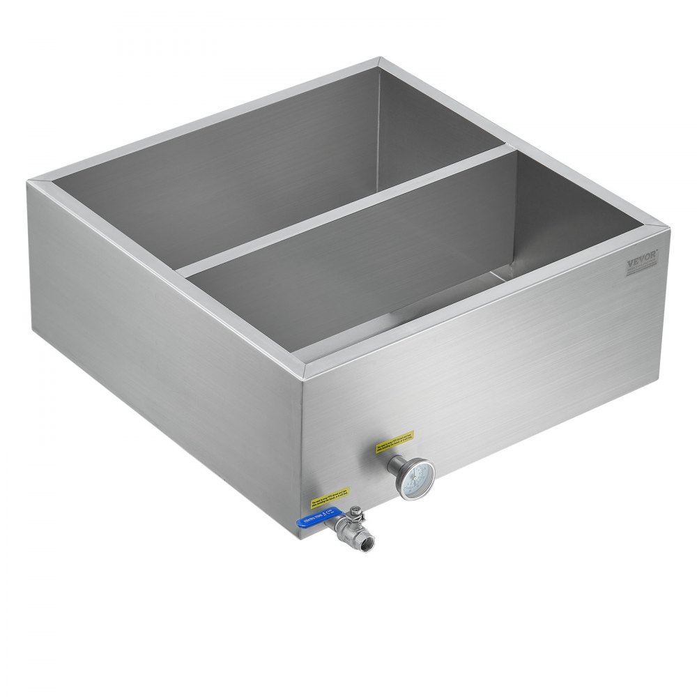 VEVOR Maple Syrup Evaporator Pan, 23.6 Gallon, 343 Cups of 8.8oz Maple Syrup, Flat Evaporator Pan with Thermometer, 1 Valve and 3 Heating Methods, 304 Stainless Steel Maple Syrup Pan for Home, Outdoor