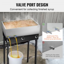 VEVOR Maple Syrup Evaporator Pan 304 Stainless Steel with 2 Valves Home Outdoor