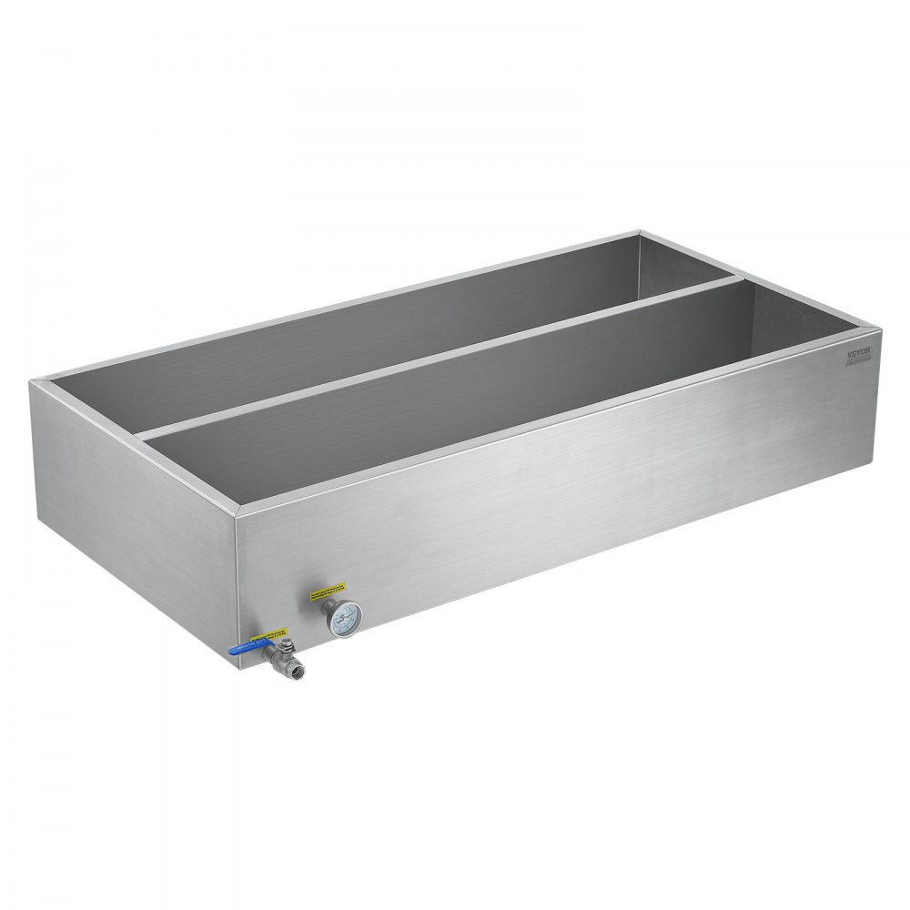 VEVOR Maple Syrup Evaporator Pan, 47 Gallon, 683 Cups of 8.8oz Maple Syrup, Flat Evaporator Pan with Thermometer, 1 Valve and 3 Heating Methods, 304 Stainless Steel Maple Syrup Pan for Home, Outdoor