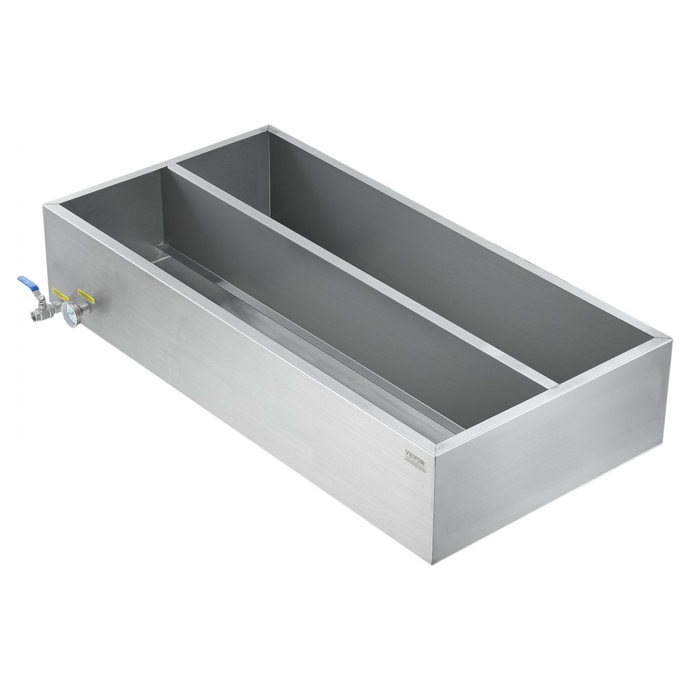 VEVOR Maple Syrup Evaporator Pan, 47 Gallon, 683 Cups of 8.8oz Maple Syrup, Flat Evaporator Pan with Thermometer, 1 Valve and 3 Heating Methods, 304 Stainless Steel Maple Syrup Pan for Home, Outdoor