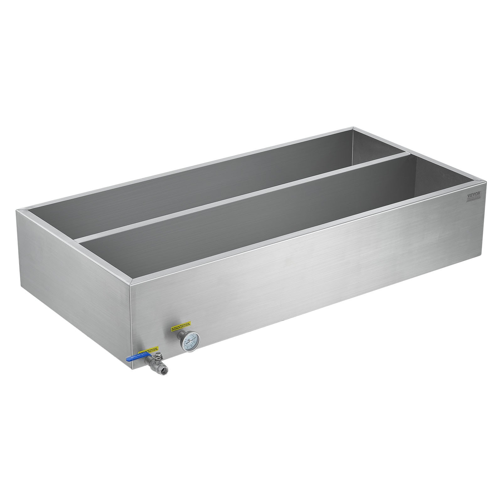 VEVOR Maple Syrup Evaporator Pan, 47 Gallon, 683 Cups of 8.8oz Maple Syrup, Flat Evaporator Pan with Thermometer, 1 Valve and 3 Heating Methods, 304 Stainless Steel Maple Syrup Pan for Home, Outdoor