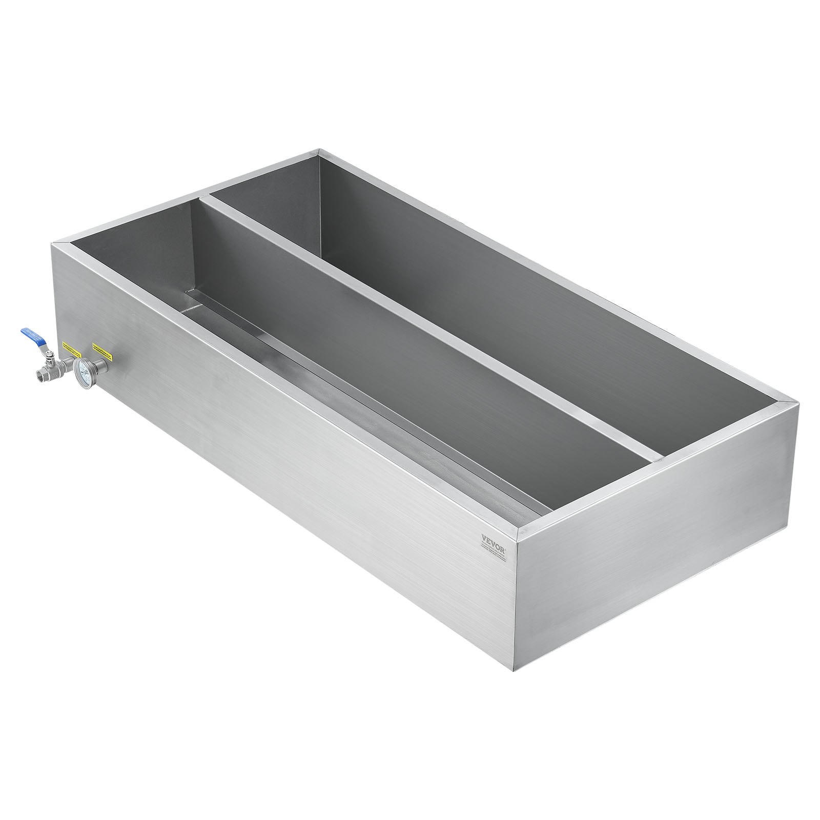 VEVOR Maple Syrup Evaporator Pan, 47 Gallon, 683 Cups of 8.8oz Maple Syrup, Flat Evaporator Pan with Thermometer, 1 Valve and 3 Heating Methods, 304 Stainless Steel Maple Syrup Pan for Home, Outdoor