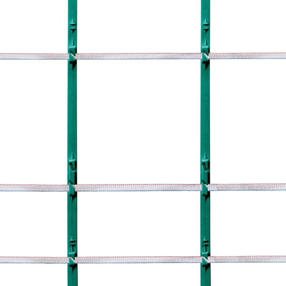 Cinta para cercas eléctricas VEVOR, alambre de polietileno de 500 m y 1640 pies, 6 hebras de acero inoxidable de 3/4" de ancho para una conductividad confiable, resistente a los rayos UV y al óxido, alambre de polietileno portátil para caballos y ganado.